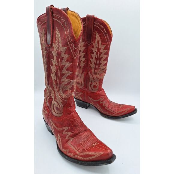 Excellent Condition Vibrant Red Old Gringo Western Cowgirl Cowboy Boots 8.5B - Picture 9 of 16
